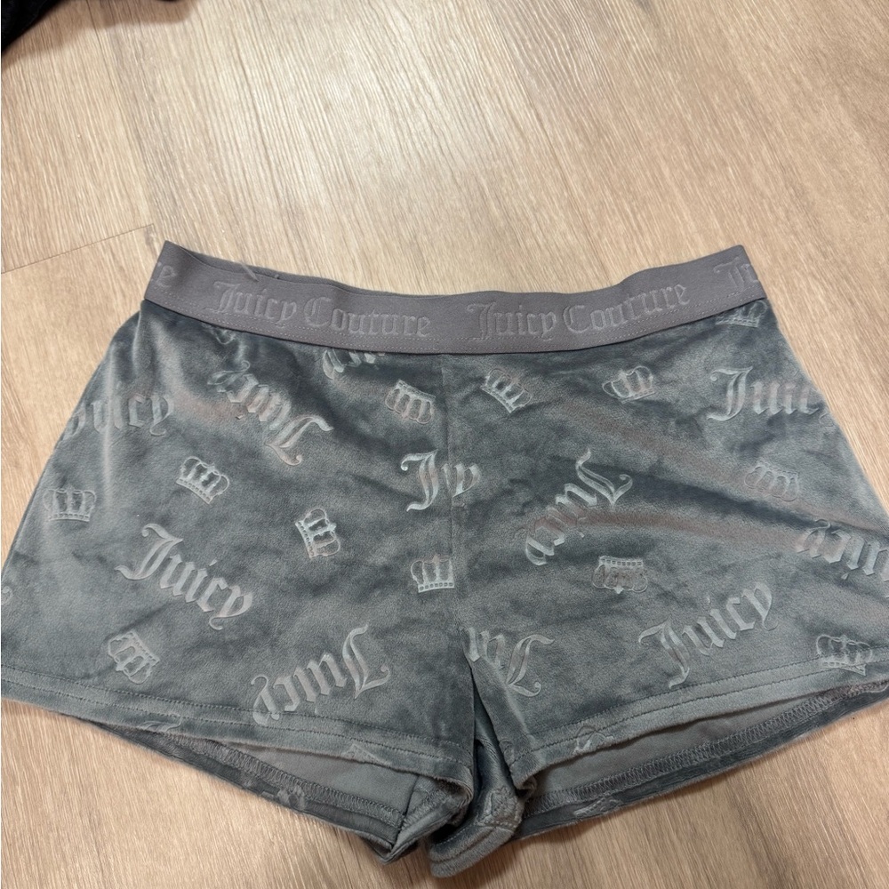 Juicy Couture Gray Athletic Shorts with Elastic Waistband